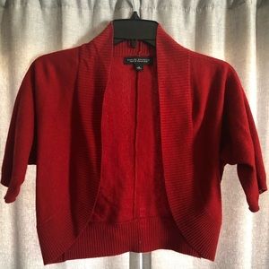 Red crop cardigan